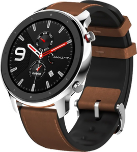 Часы Amazfit GTR 47mm stainless steel case, leather strap